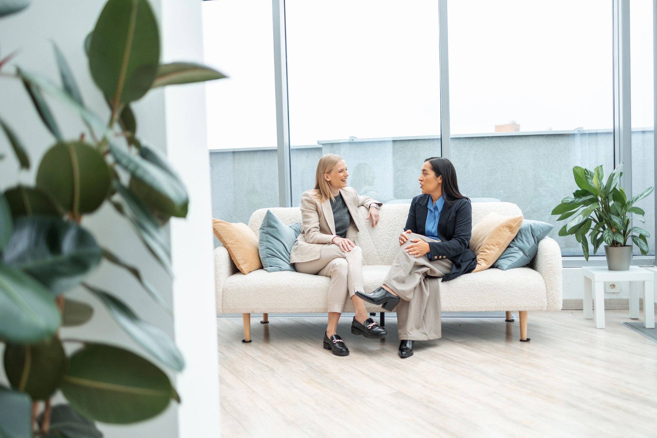 Business partners discussing strategy in an office